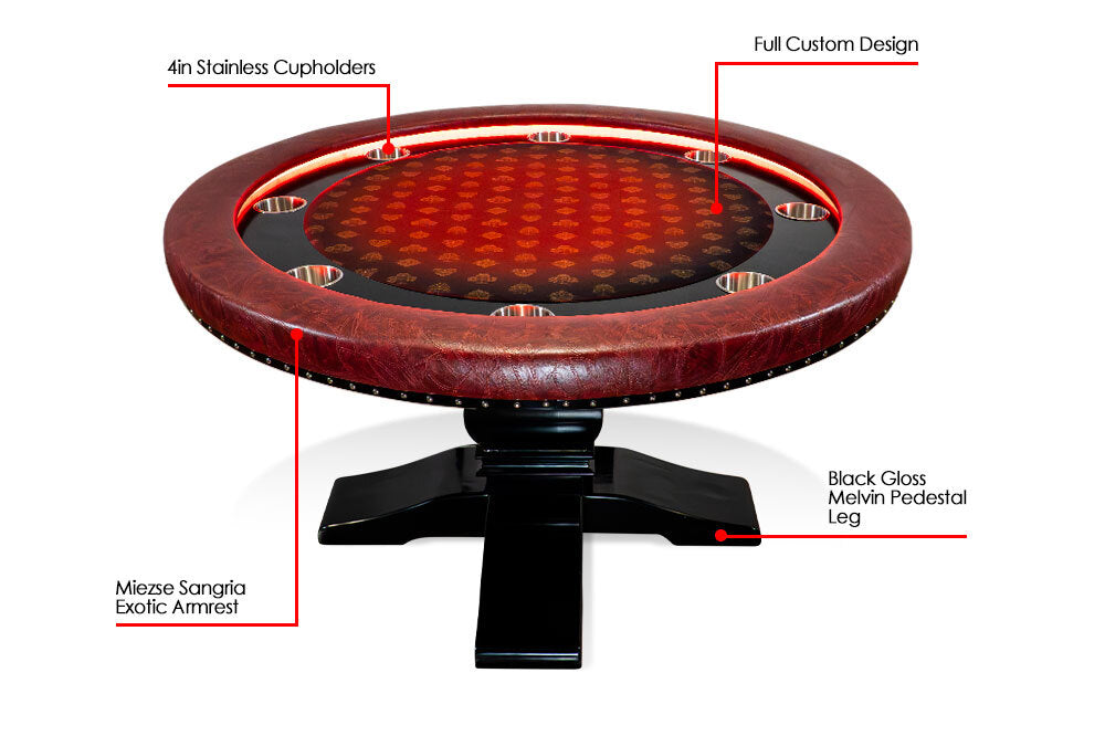 Ginza LED Poker Table – Black