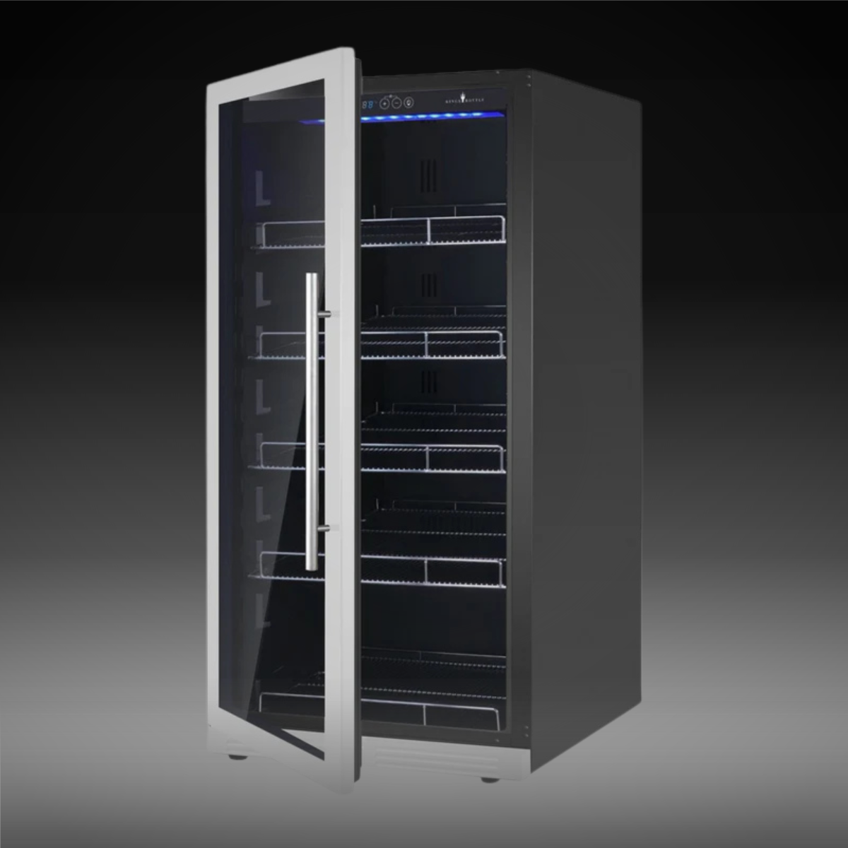 389 Cans Capacity Upright Beverage Refrigerator With Low-E Glass Door
