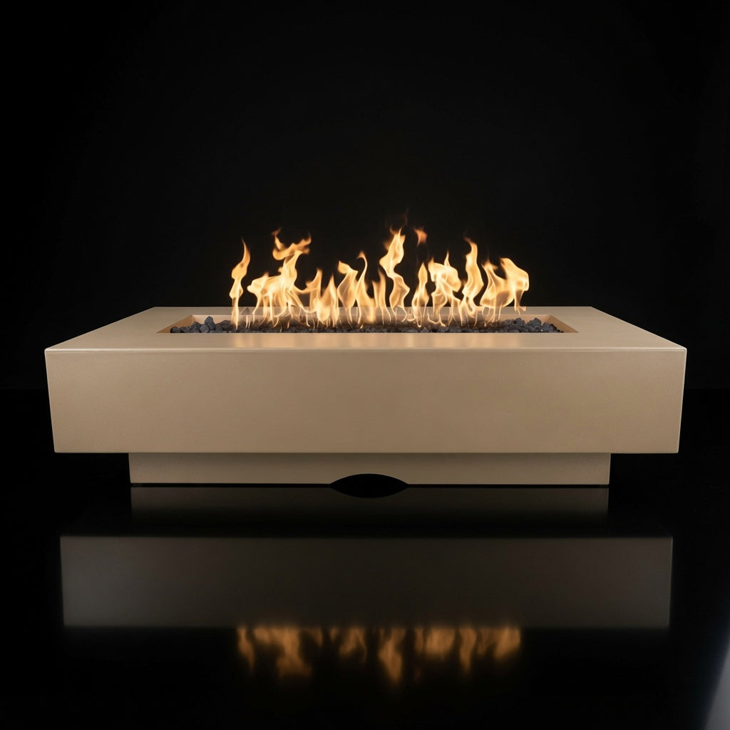 Del Mar Fire Pit – 96" | Handcrafted GFRC Concrete | The Outdoor Plus