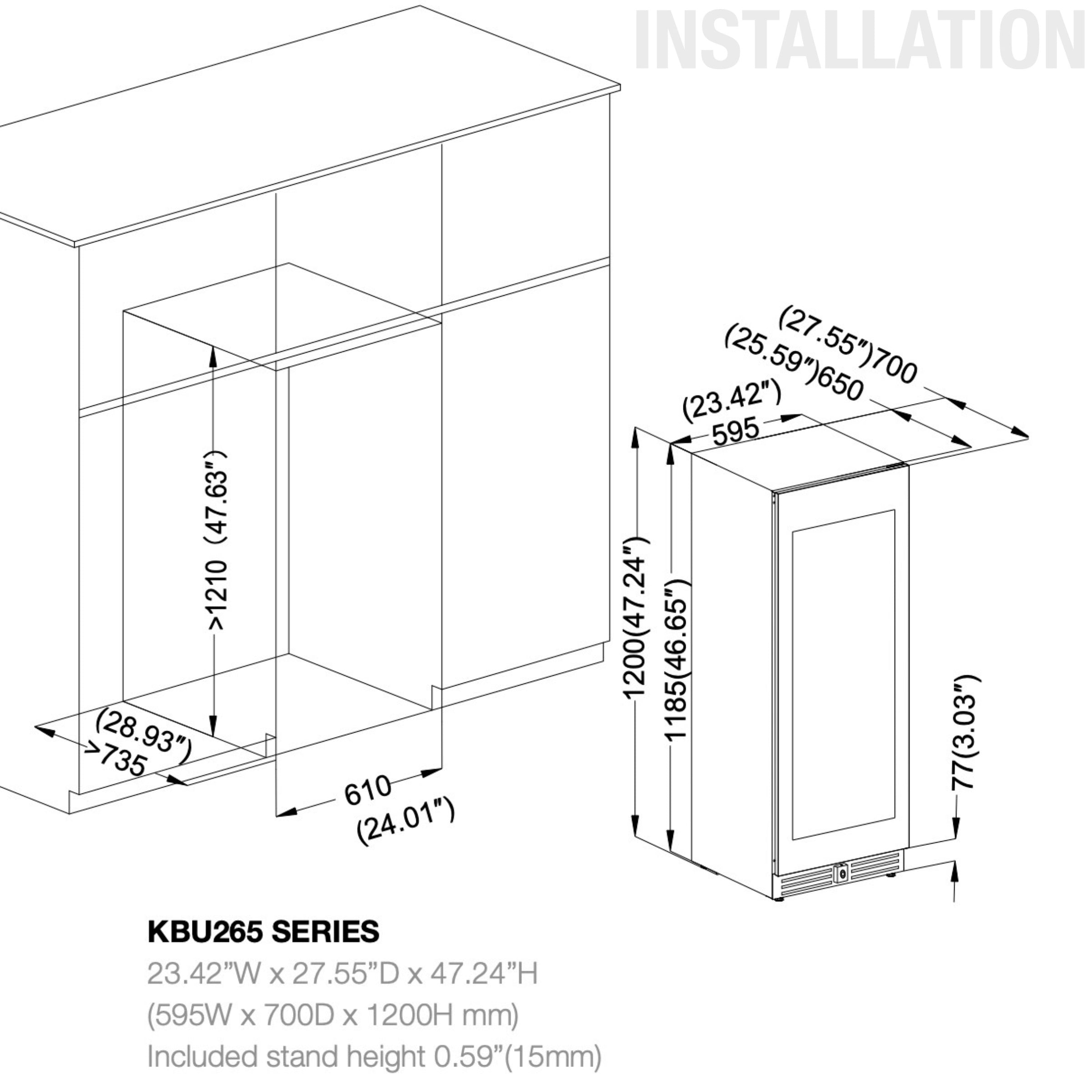 47-Inch Upright Dual-Zone Wine & Beverage Center