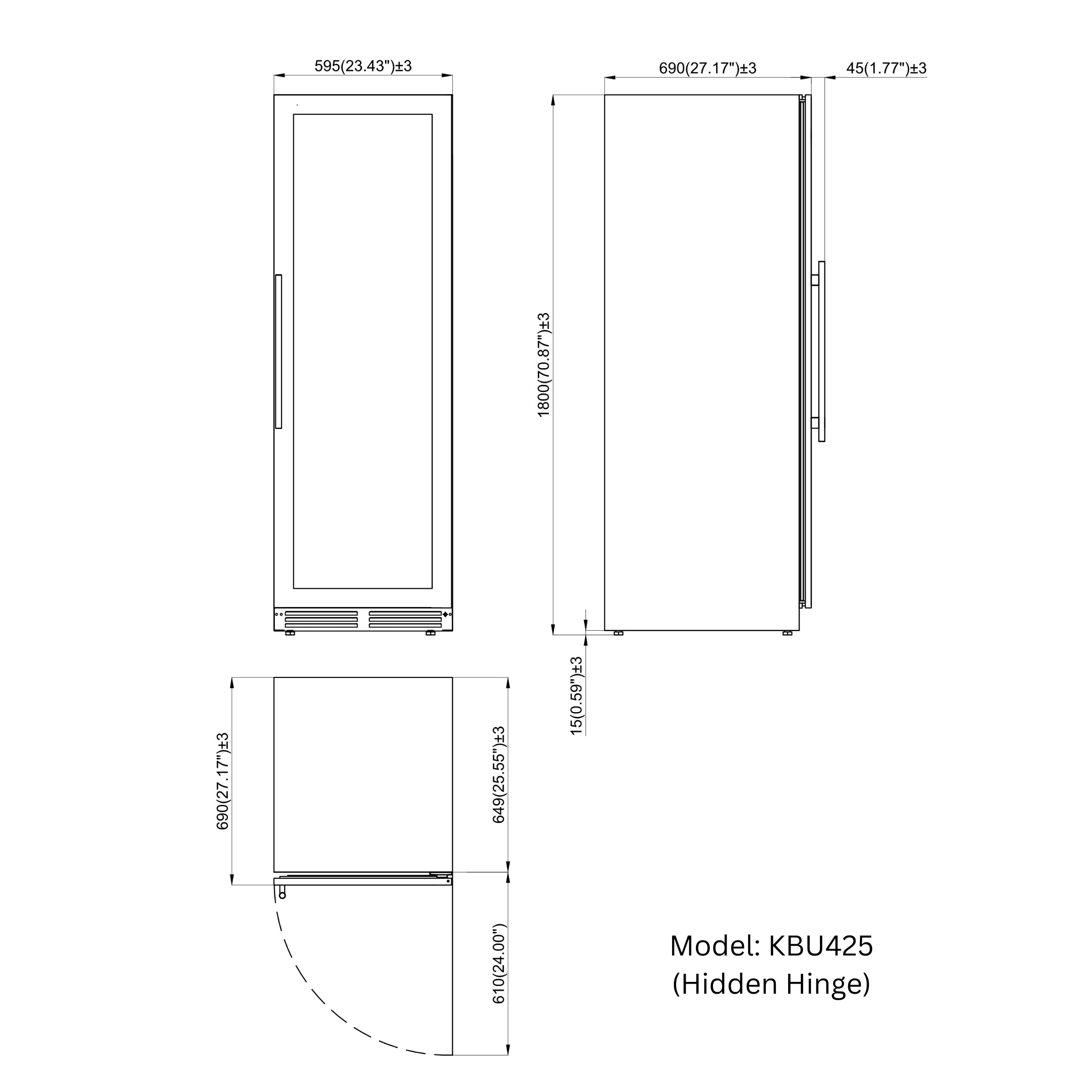 72-Inch Upright Dual-Zone Wine Cooler