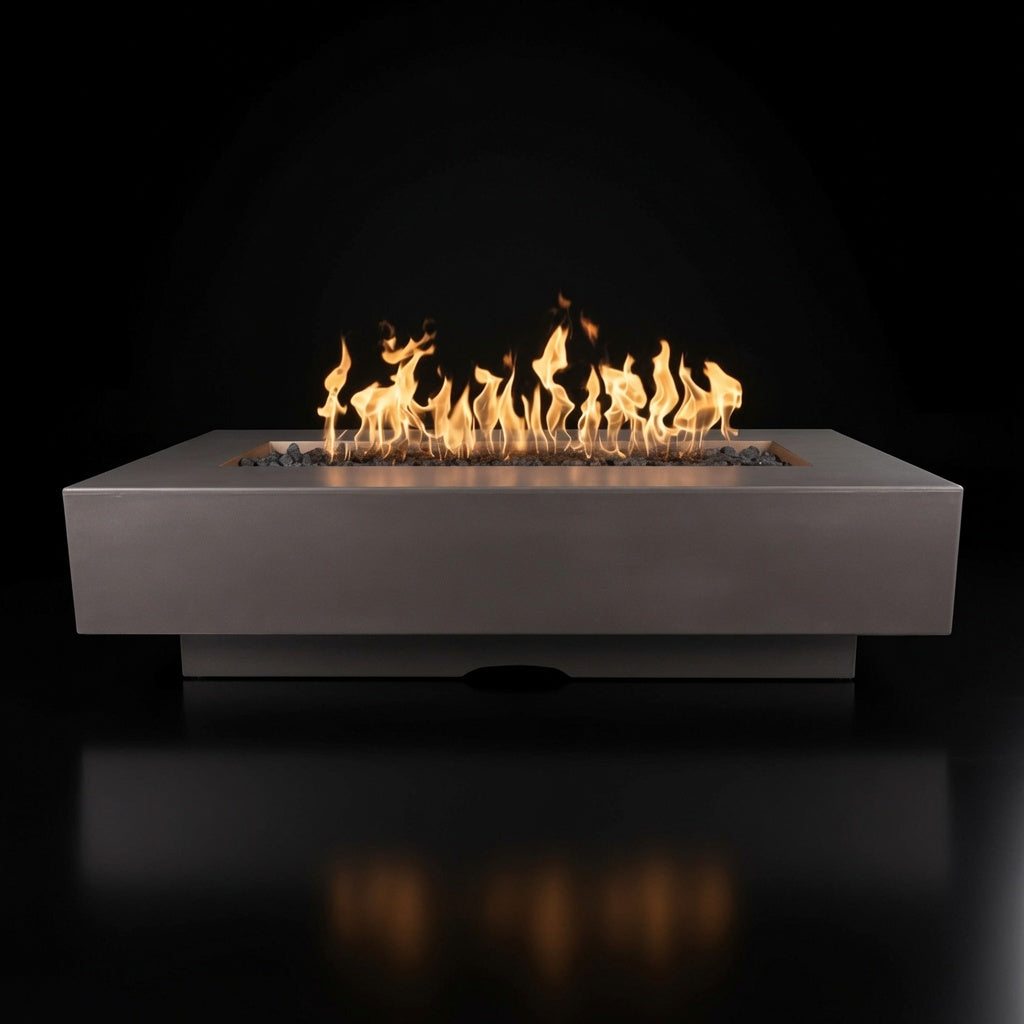 Del Mar Fire Pit – 96" | Handcrafted GFRC Concrete | The Outdoor Plus