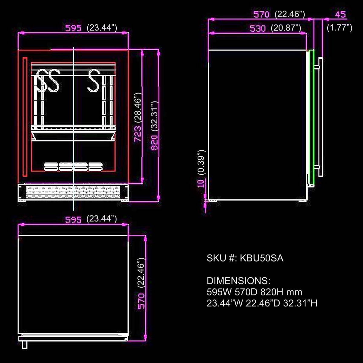 24″ Glass‑Door Meat Aging Fridge (Compact)