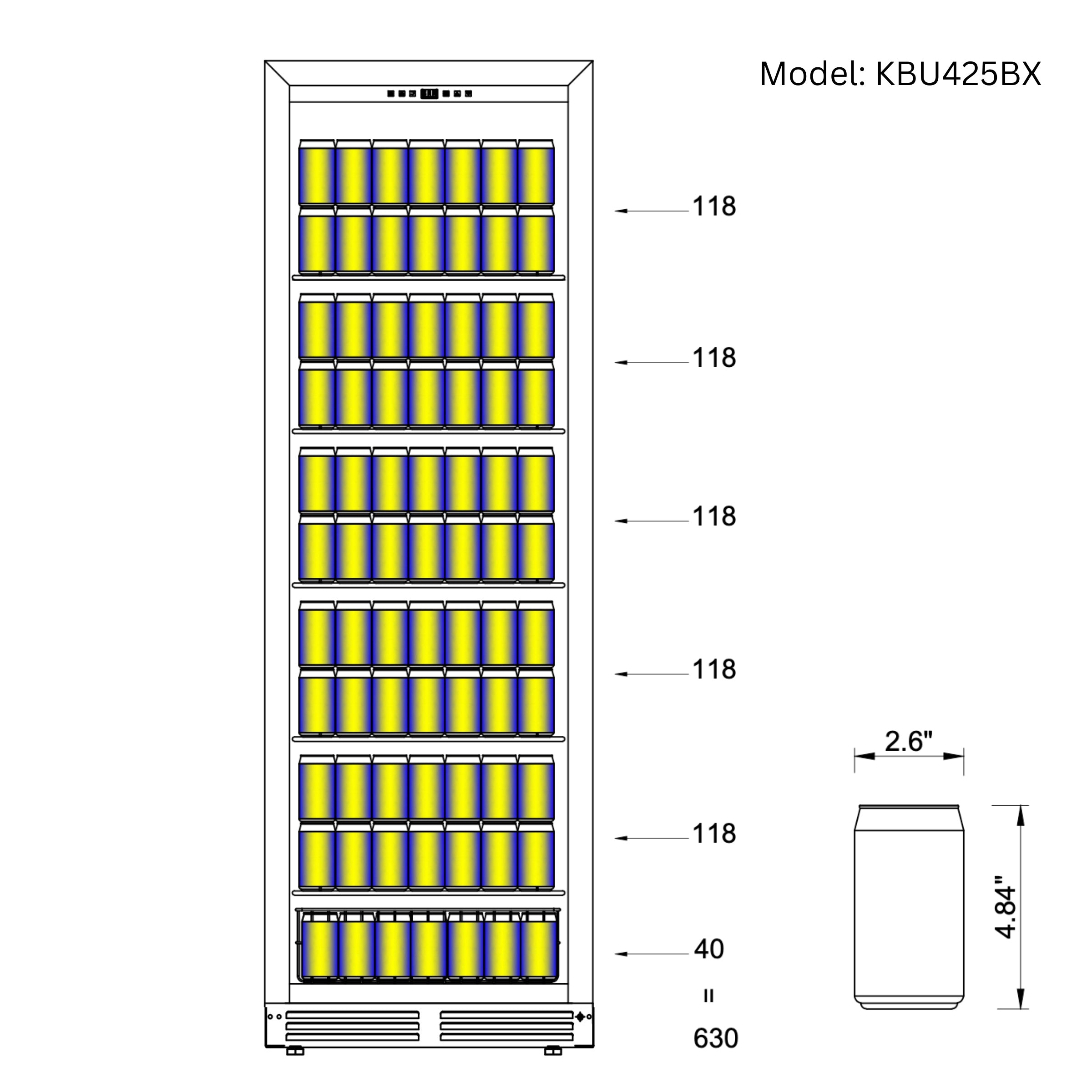 72-Inch Upright Beverage Refrigerator