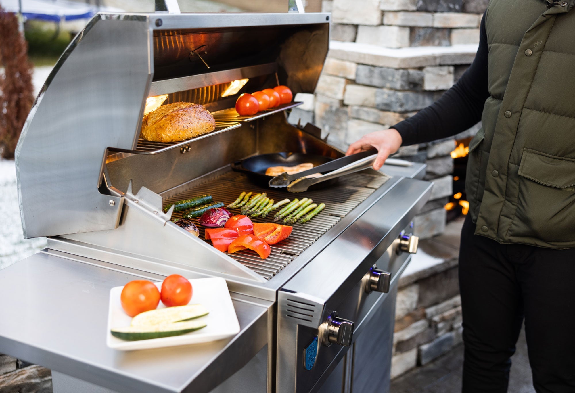 Atlas 36" Built-In Grill installed in an outdoor kitchen island