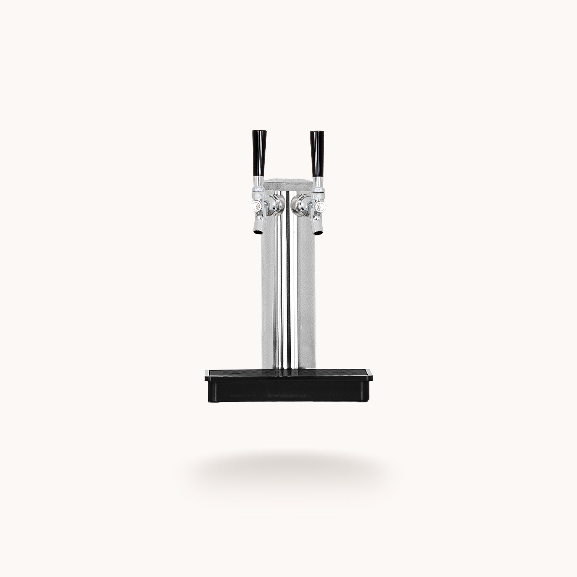 Double Tap Kit for 24" Deluxe Refrigerator, stainless steel dual tap tower detail