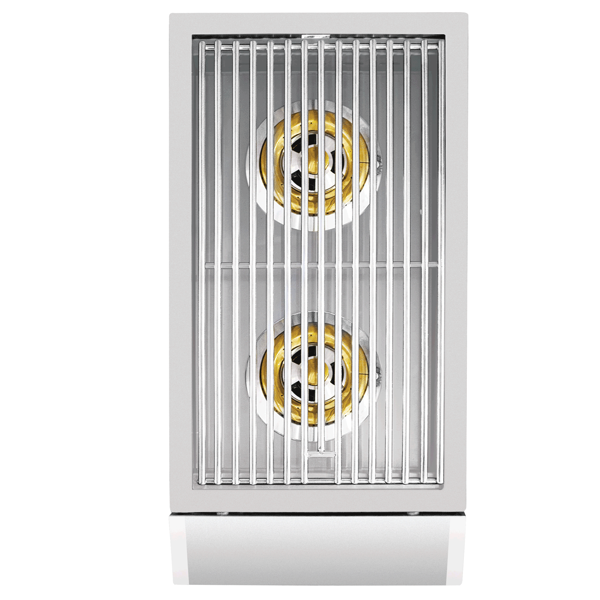 Atlas Double Side Burner, top view of dual burners and grates