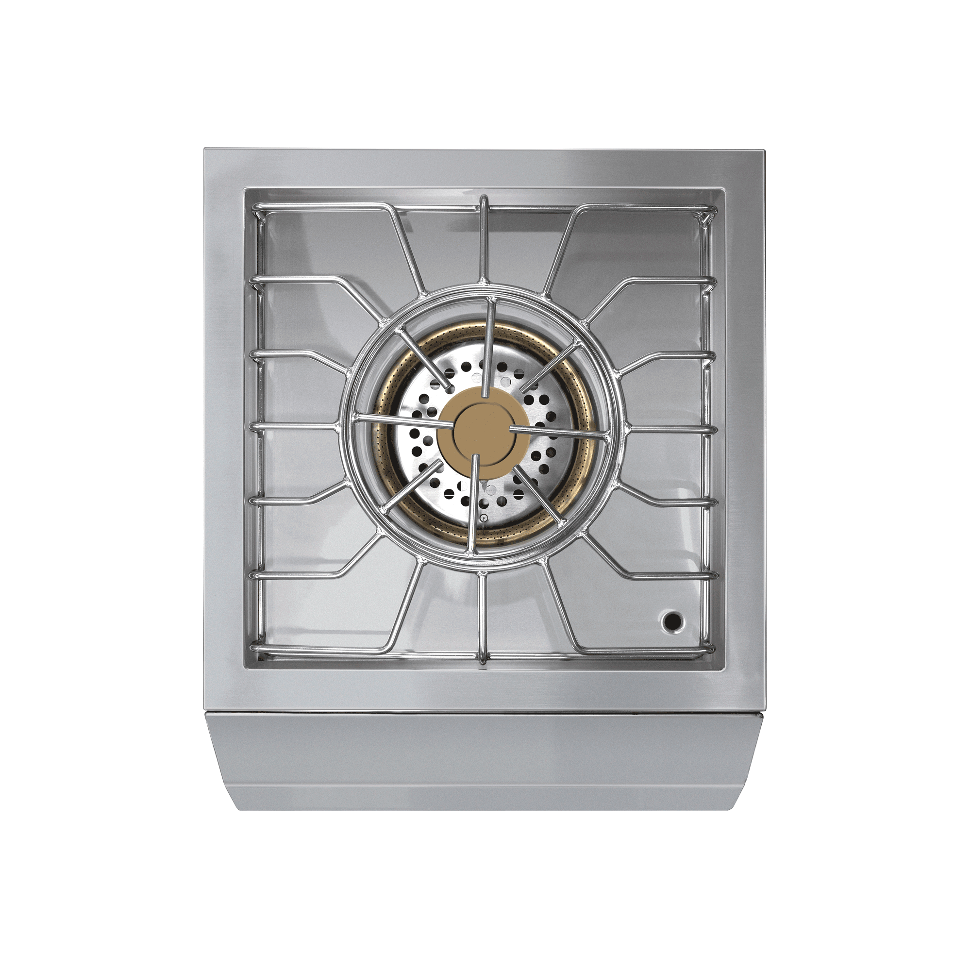 Encore Power Burner, top-down view of dual-ring burner and grate