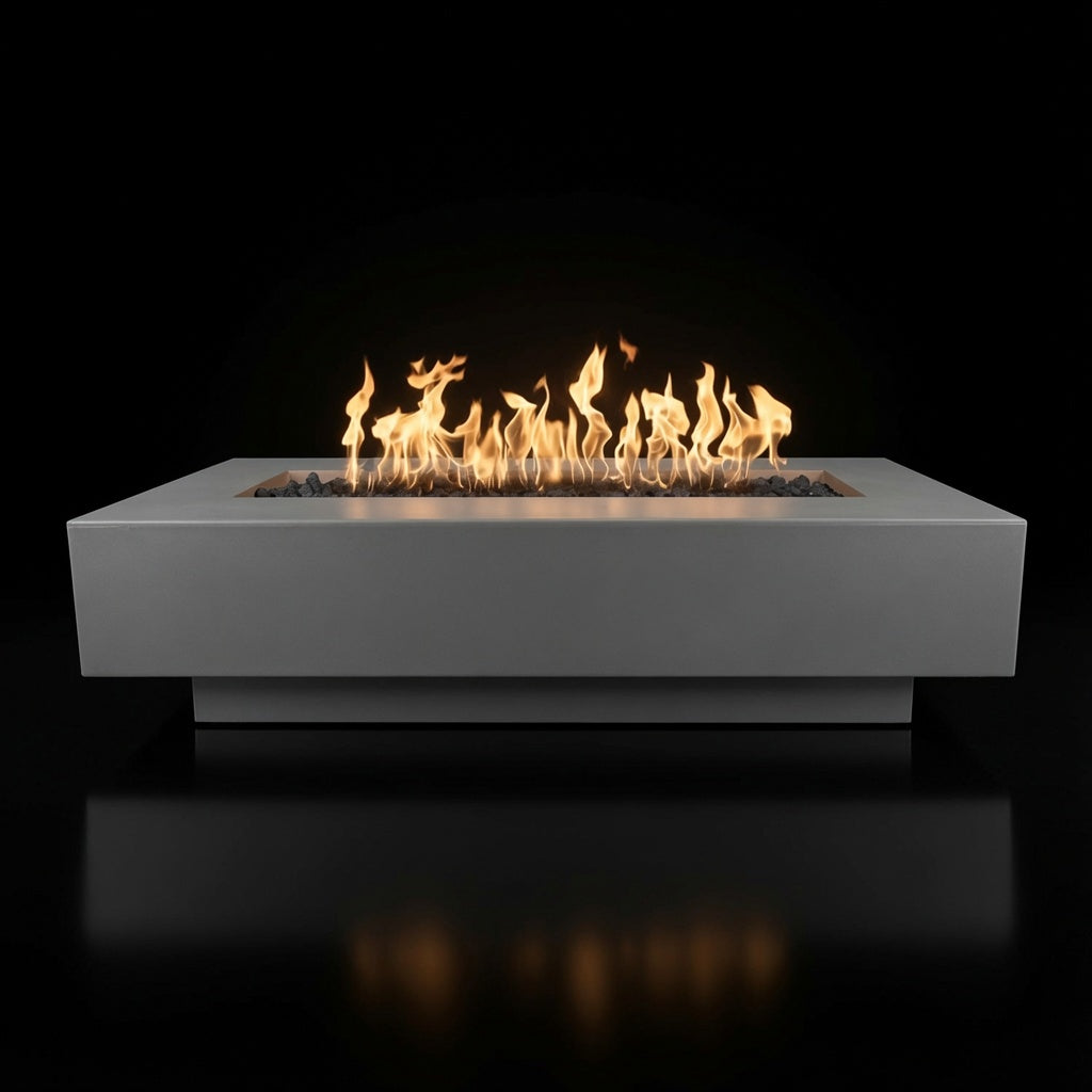 Del Mar Fire Pit – 96" | Handcrafted GFRC Concrete | The Outdoor Plus
