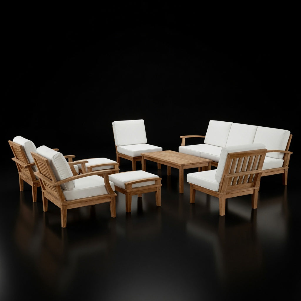Patio Elegance Marina Teak Outdoor Seating Set - 10-Piece Modway Collection
