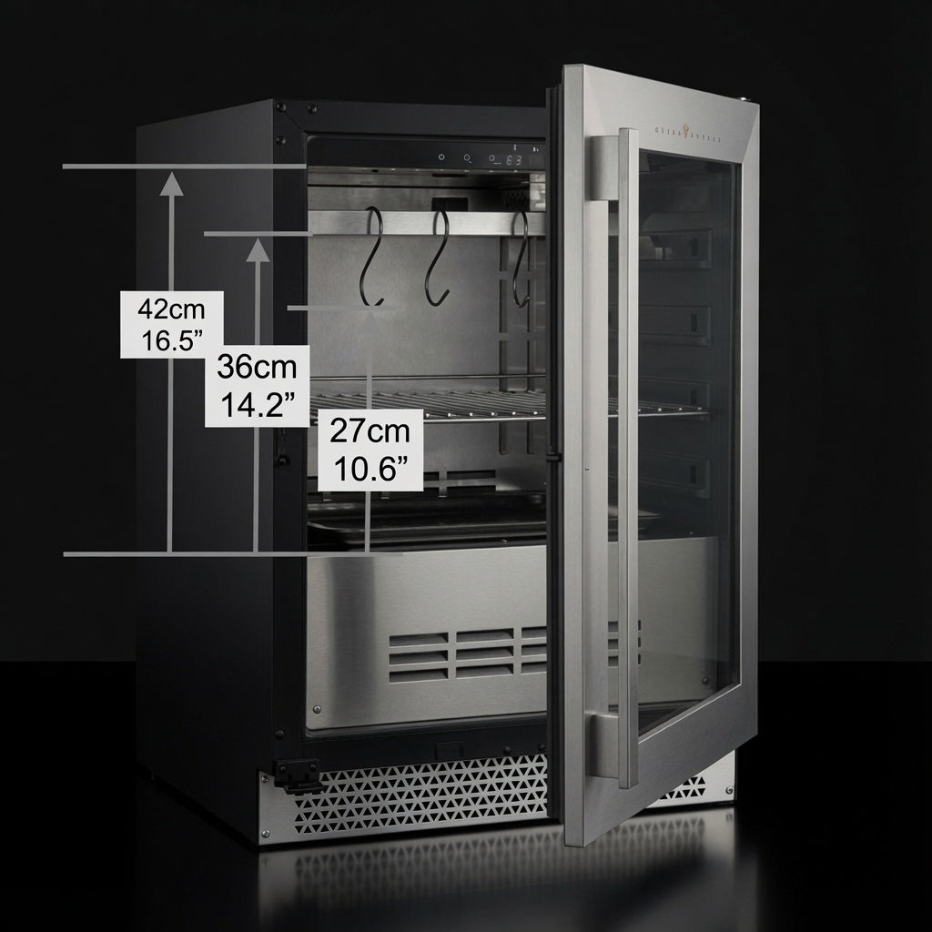 24″ Glass‑Door Meat Aging Fridge (Compact)
