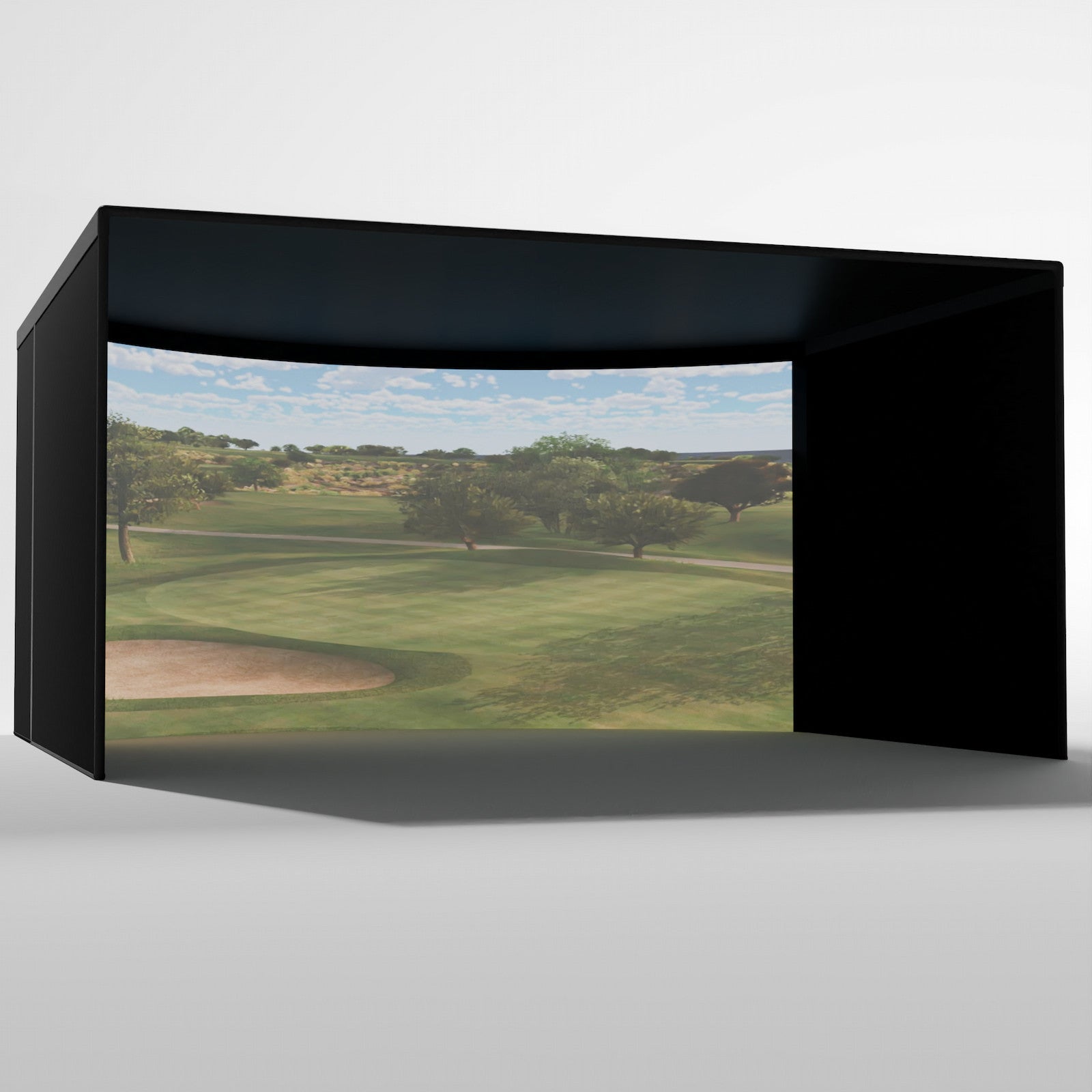 Curved Golf Simulator Enclosure Kit with Impact Screen
