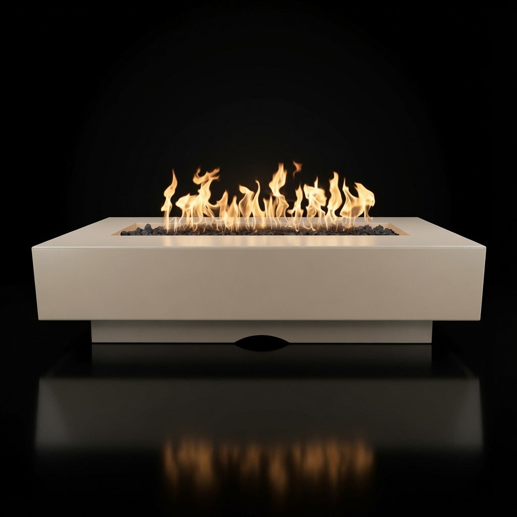 Del Mar Fire Pit – 96" | Handcrafted GFRC Concrete | The Outdoor Plus