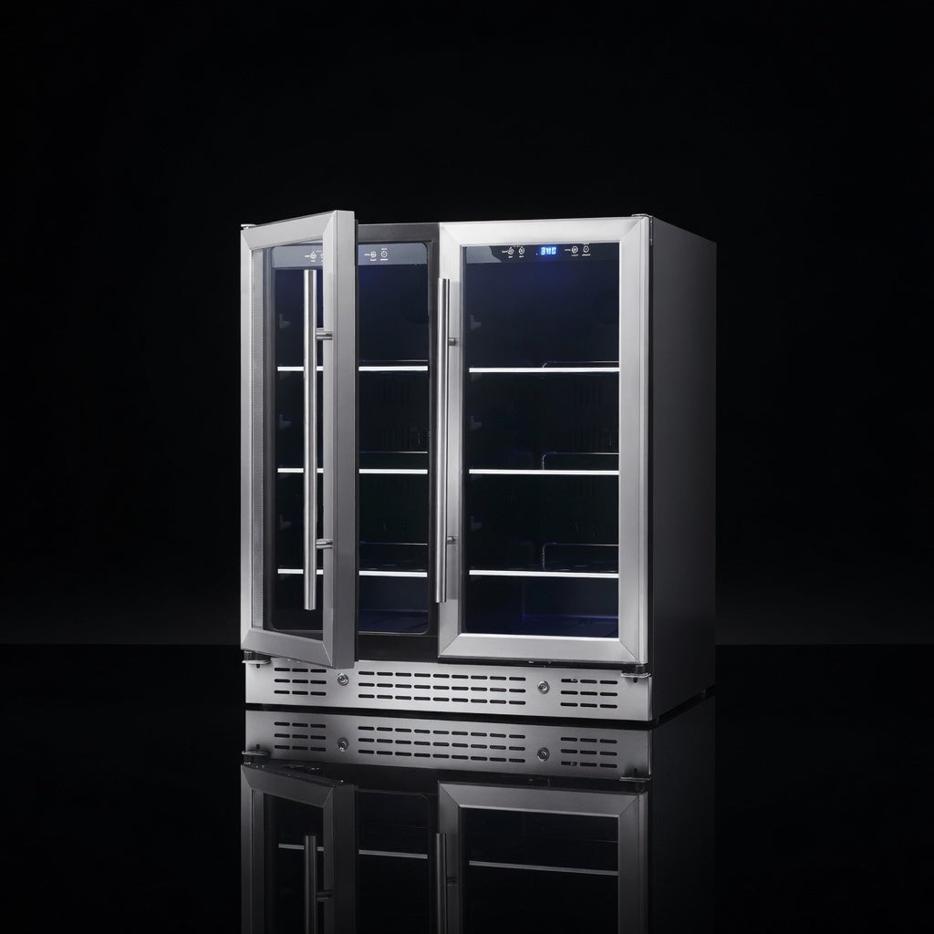 30-inch Wide Undercounter Beverage Fridge with Low-E Glass Door