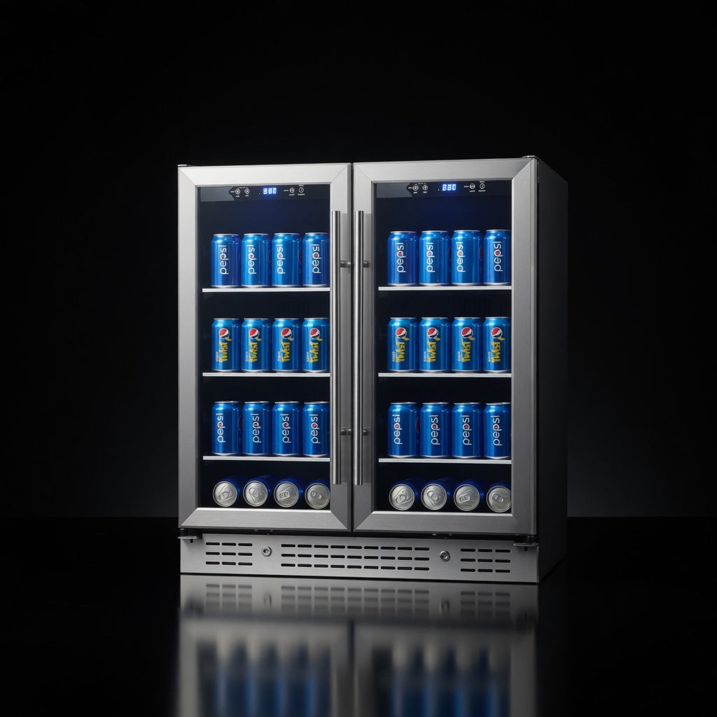 30-inch Wide Undercounter Beverage Fridge with Low-E Glass Door