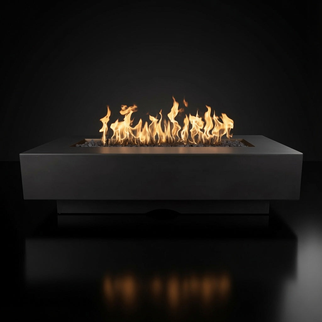 Del Mar Fire Pit – 96" | Handcrafted GFRC Concrete | The Outdoor Plus