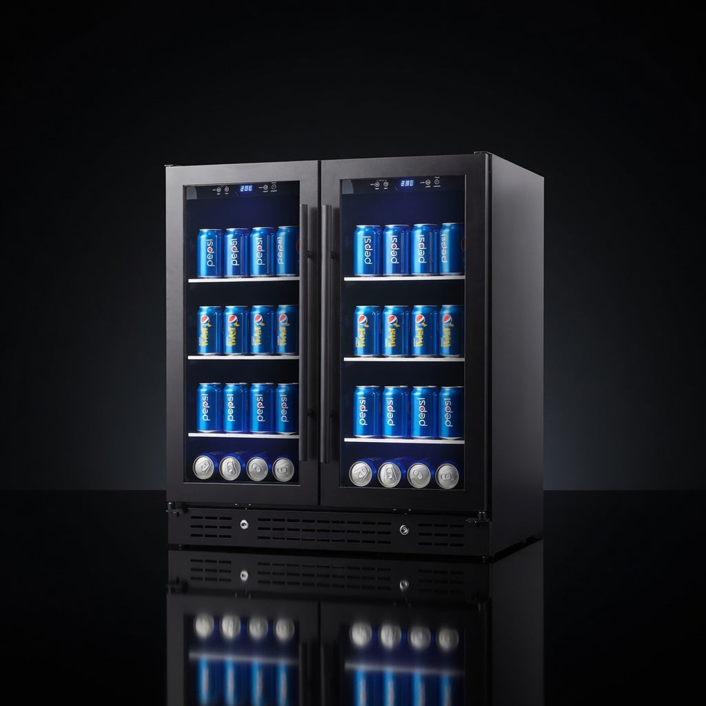 30-inch Wide Undercounter Beverage Fridge with Low-E Glass Door