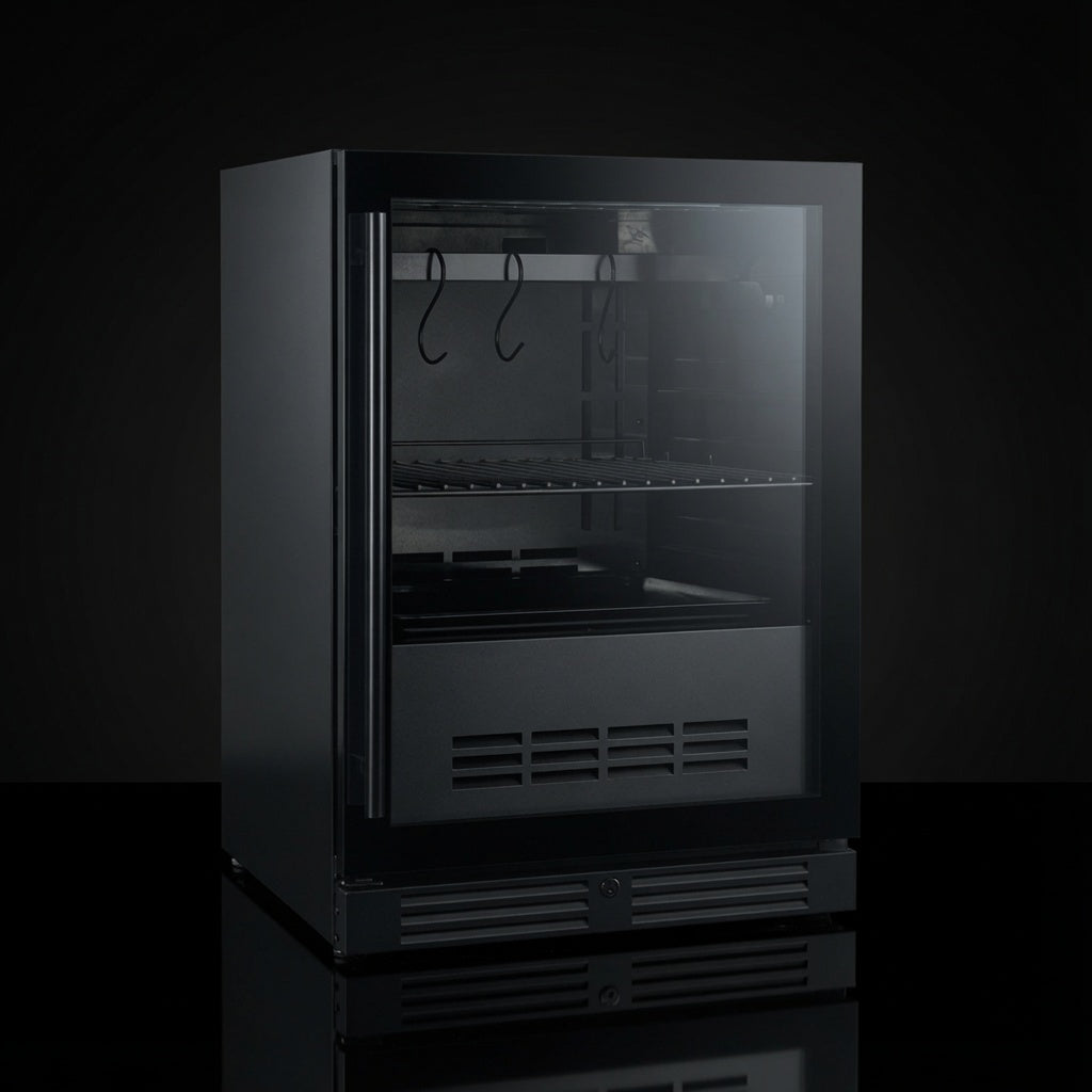 24″ Glass‑Door Meat Aging Fridge (Compact)