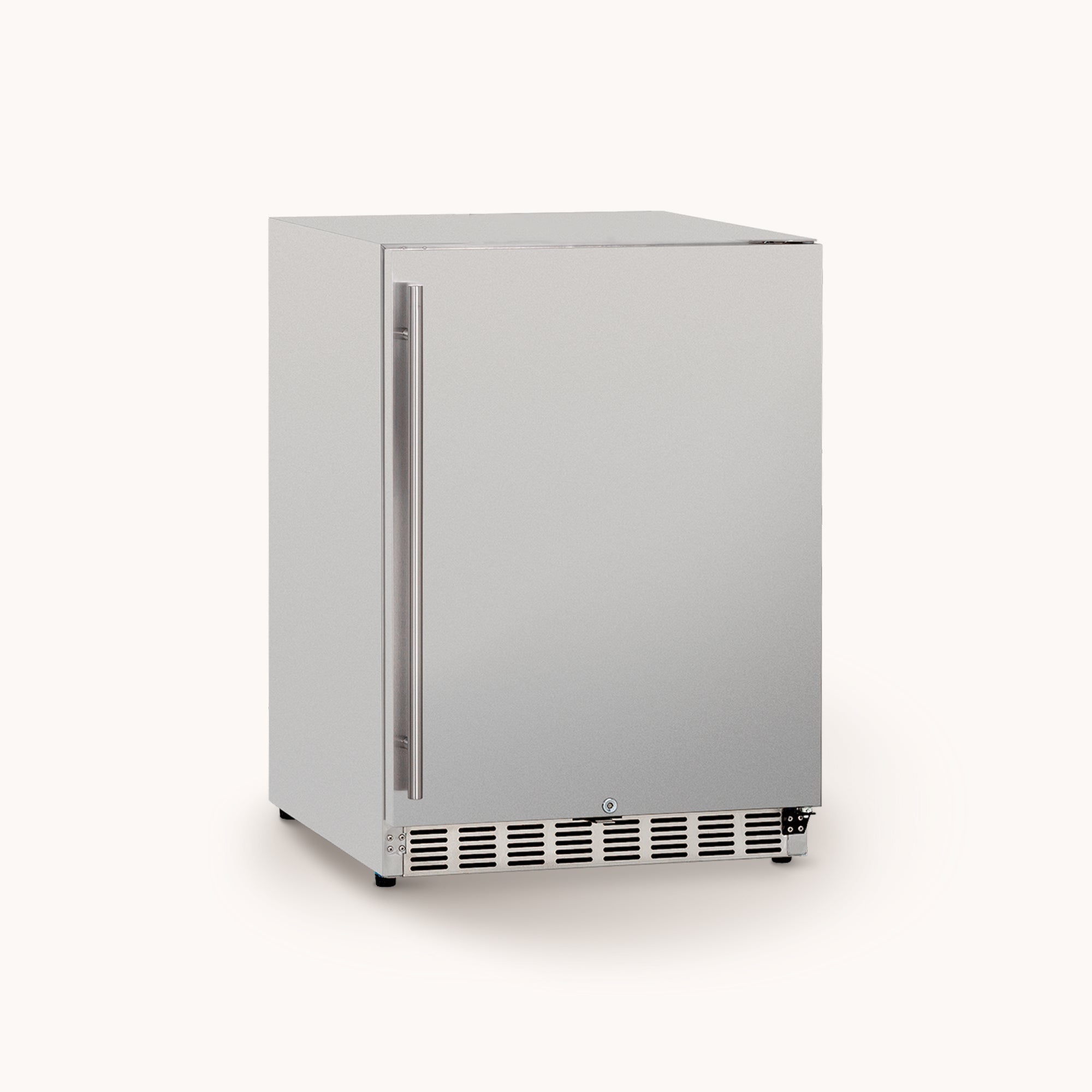 24" Deluxe Refrigerator with Stainless Steel Reversible Door, closed door front view
