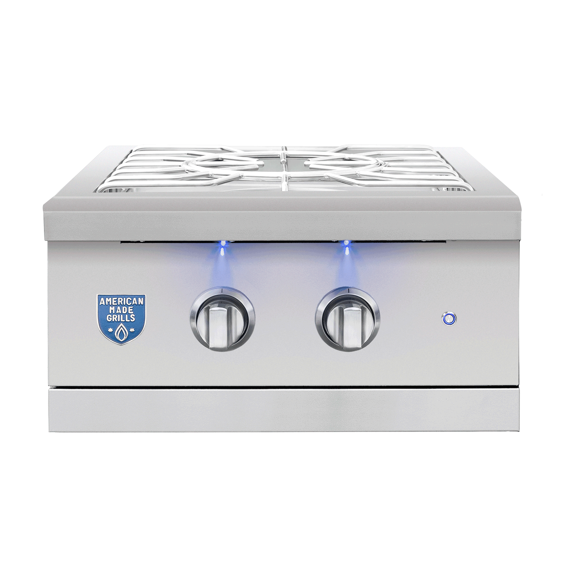 Encore Power Burner, lid off, front view