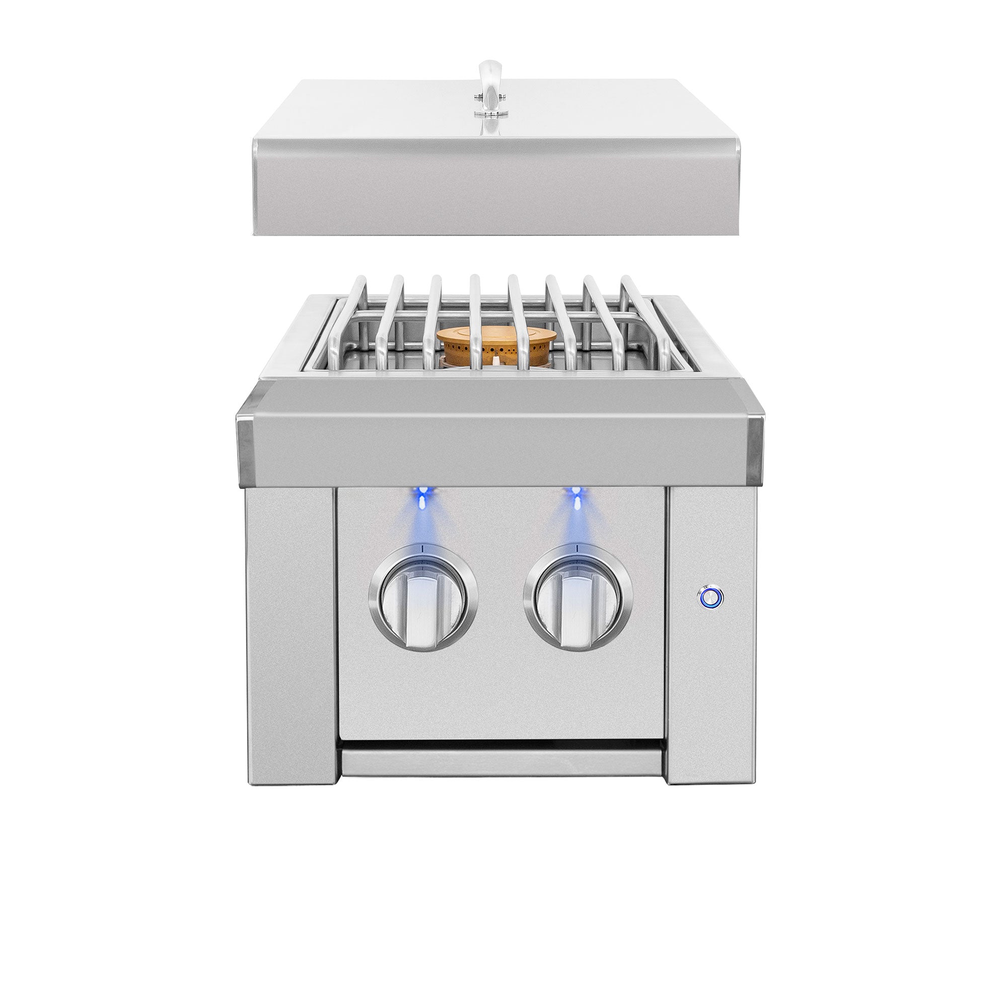 Estate Double Side Burner, top view of dual burners and grates