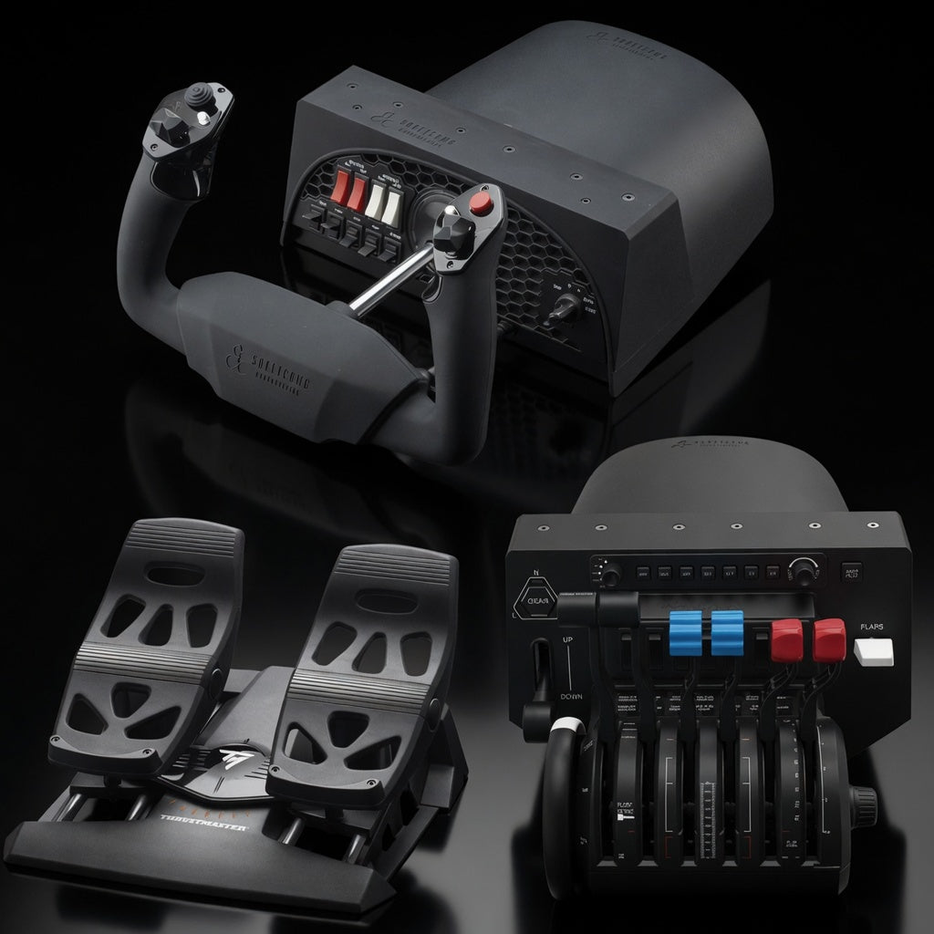 Flight Simulator Starter Set Yoke Throttle Pedals