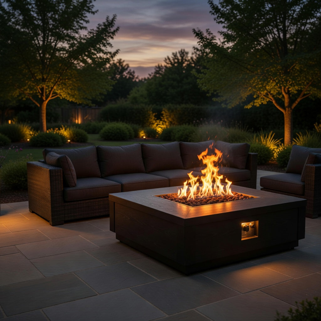 Modern Square Fire Pit With 50, 000 Btu